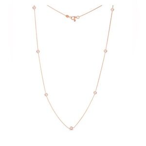 Roberto Coin Diamonds By The Inch 7 Station Necklace in Rose Gold, 18", 0.35cttw